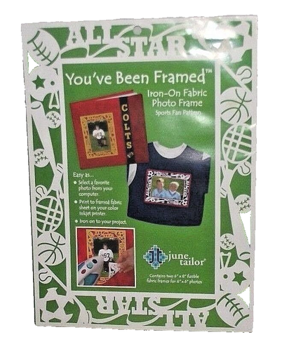 Scrapbook Sports Iron On Framed Clothing Frame Football Baseball Photo Craft NEW - Picture 2 of 5