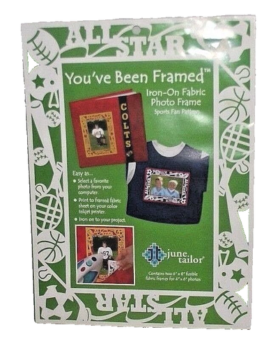 Scrapbook Sports Iron On Framed Clothing Frame Football Baseball Photo Craft NEW - Picture 1 of 5