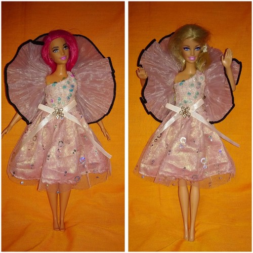 Barbie Curvy Puppen Kleid Glitzer Prinzessin Ballkleid Fashion Party Kleidung 25