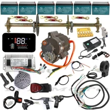 72V 1000W Brushless Speed Motor Controller 32'' Rear Axle Kits Grips for Go Kart