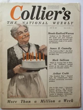 Collier’s Magazine 1919 cover by C. Maclellan WOMAN WITH BIRTHDAY CAKE/Coke ad