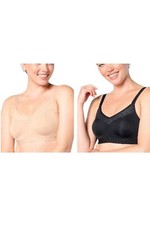 Cuddl Duds 2-Pack Smooth Micro Extra Support Bralette Brush/Anthrcite