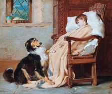 Old Playfellows Painting by Briton Riviere Reproduction