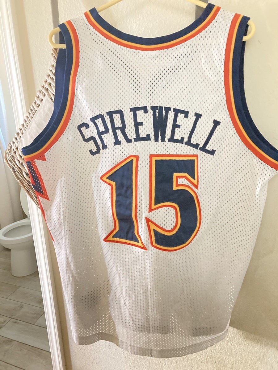 100% Authentic Latrell Sprewell 1997 1998 Warriors Pro Cut