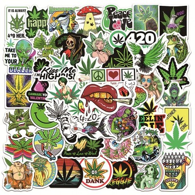 50 Novelty Skateboard Stickers Vinyl Laptop Luggage Decals Sticker Pack Lot