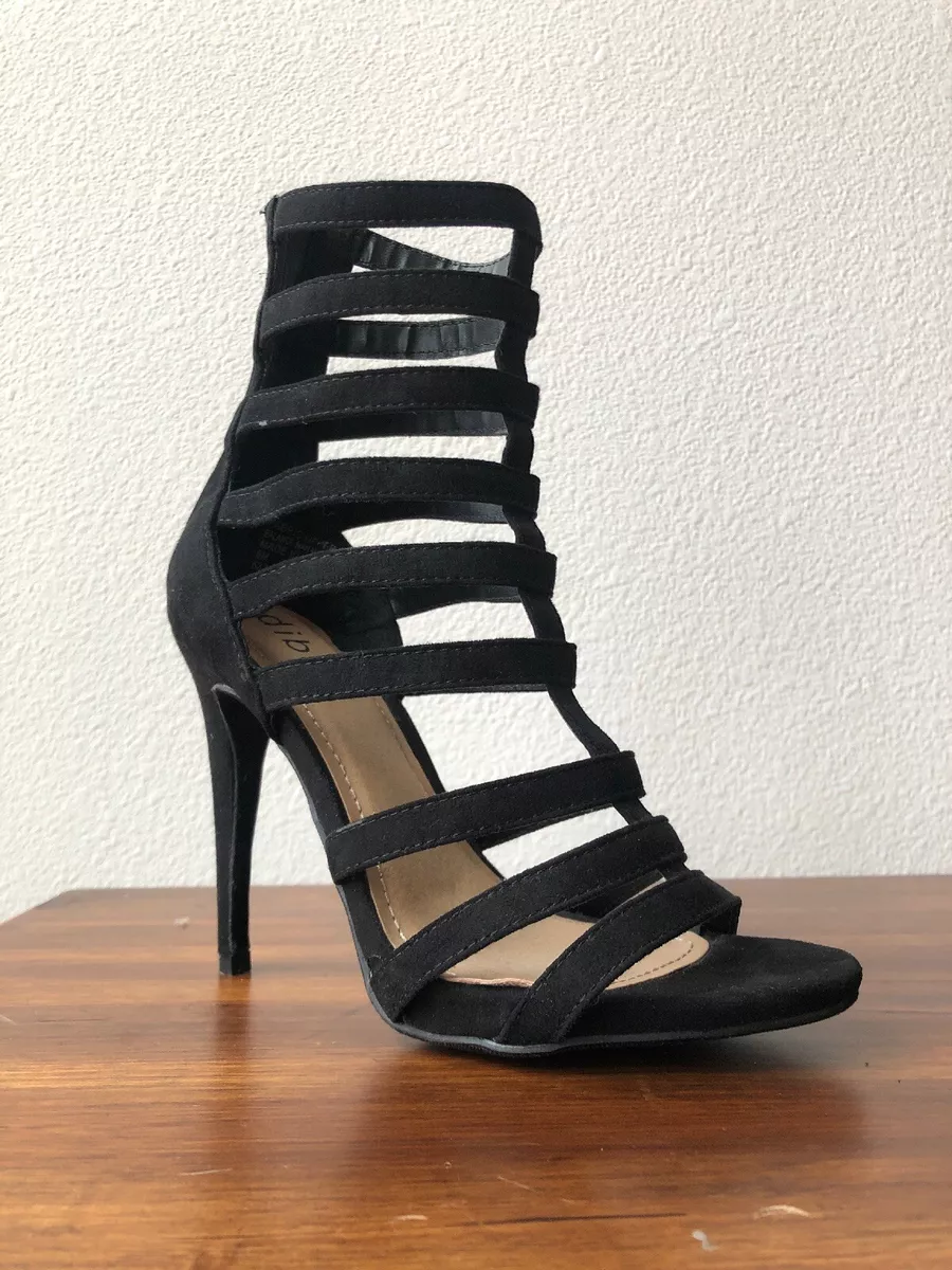 Black strappy cheap gladiator heels