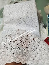 Top Quality Dry lace. Pure white with holes  crystals 5yds Africa fabric sale.