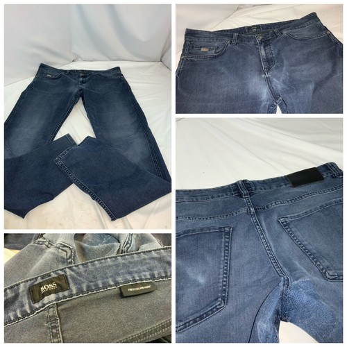 Hugo Boss Delaware Slim Fit Jeans 36x33 Med Blue Cotton Poly Straight YGI  I1-140 | eBay