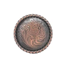 Rose Flower 1-1/4" Copper Plated Screwback Concho 1786c Stecksstore