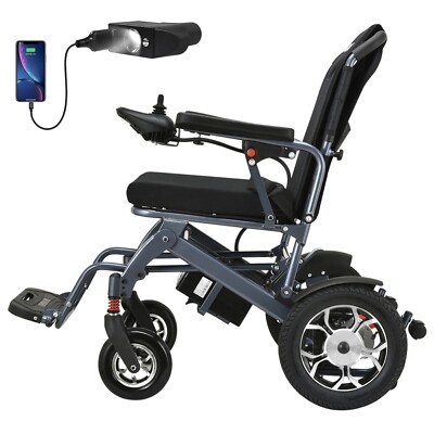 Lightweight Foldable Electric Wheelchair for Seniors - Economic - Support 300lbs