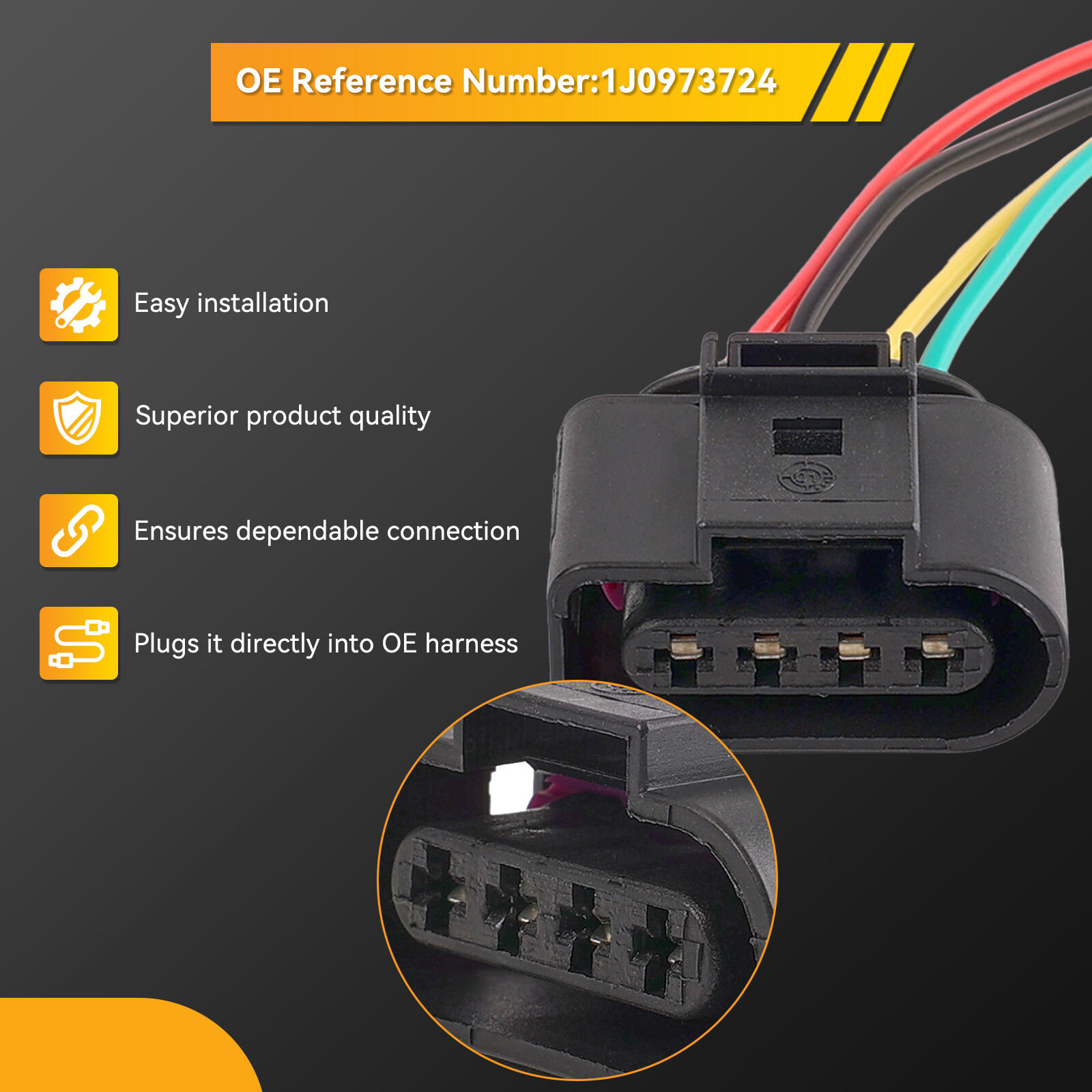 Ignition Coil Wire Harness Connector Plug 4 for VW MK5 MK6 GTI Jetta