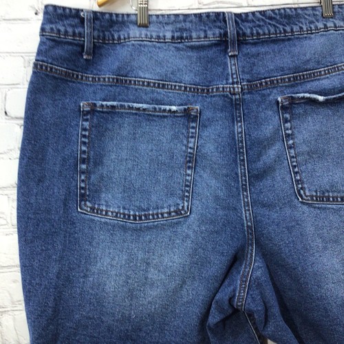 Terra Sky Denim Shorts Womens Plus Sz 24W Dark Wash Distressed  - Picture 5 of 10