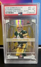 2008 Donruss ELITE Passing the Torch #3/25 Dan Marino Brett Favre Autograph Auto