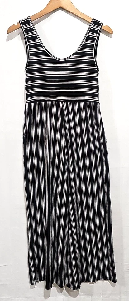 Mono Jolt blanco y negro a rayas sin mangas pierna ancha talla pequeña verano playero Foto 2 de 4