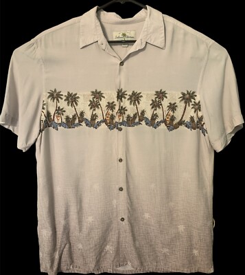 Island Shores Mens Large Hawaiian Aloha Short Sleeve Button Down Shirt