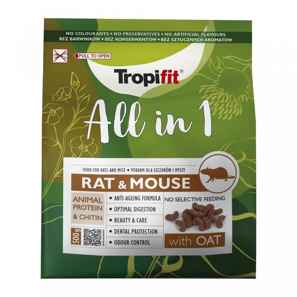 Tropifit All In 1 Rat & Mouse 500G - Futter FüR Ratten + MäUse Nager Terrarium-image