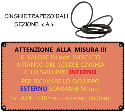 Cinghie Di Trasmissione Tipo A "A25-A49" | Pizzirani - Sicurmaxi