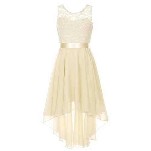Kids Modern Dancewear Girls Sleeveless Dress with Silk Waistband Flower Girl - Picture 31 of 31