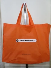 LE CREUSET LARGE Orange Eco-Friendly Reusable Shopping Gift Bag Tote 