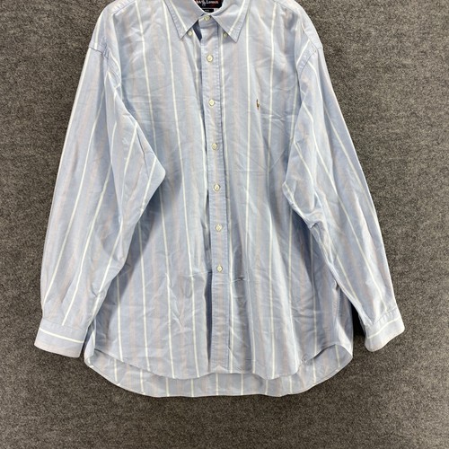 Ralph Lauren Shirt Men XL Blue Striped Button Up Collared Long Sleeve Blaire - Picture 4 of 8