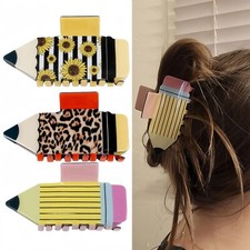 3pcs Pencil Hair Claw Clips for Women Back to School Hair Accessories Sunflow...