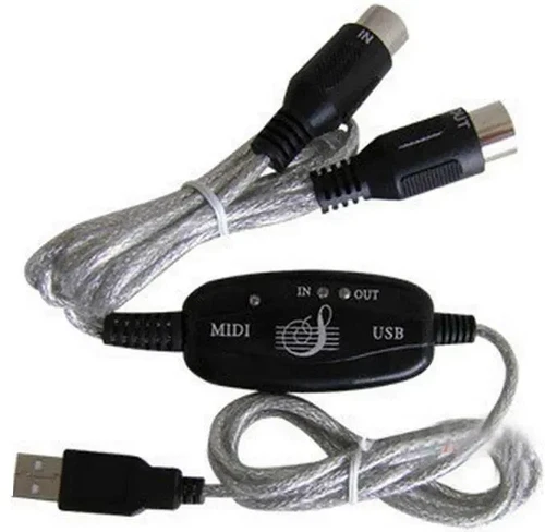 USB IN-OUT MIDI Interface Cable Converter PC to Music Keyboard Adapter Cord YL