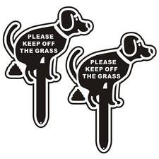 2 Pack Sturdy Aluminum Double Sided Polite No Dog Poop Signs for Yard