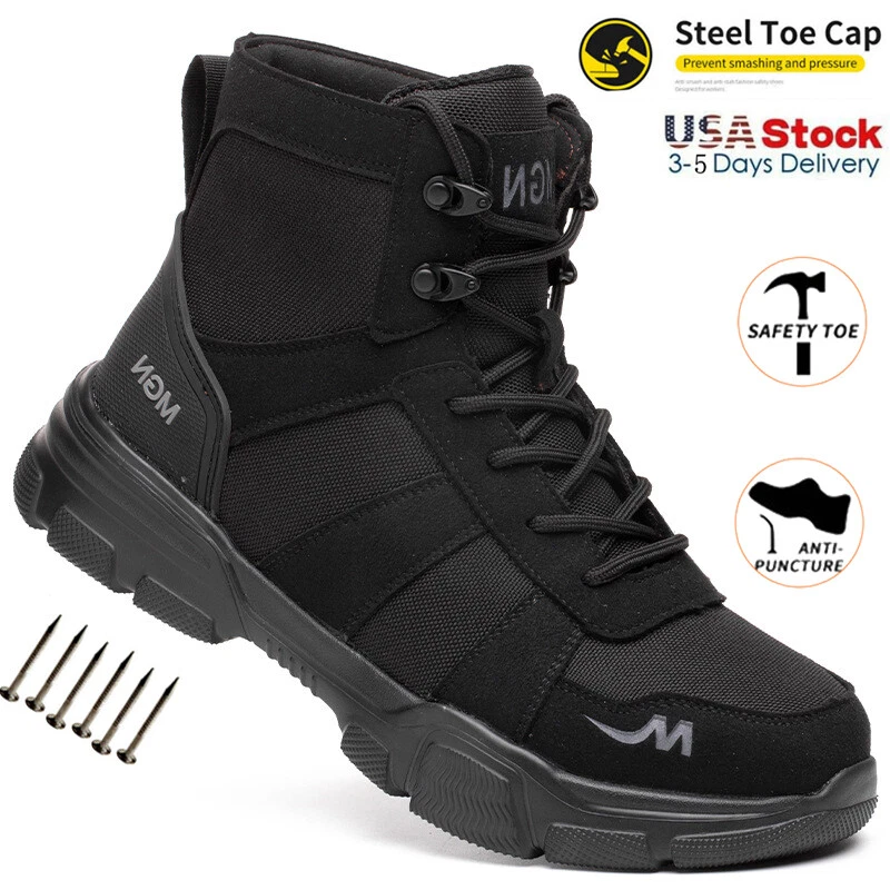 Mens Waterproof Safety Shoes Work Boots Size Steel Toe Sneaker