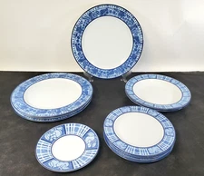 Tognana Italy Blue Plaid & Fruit Dinnerware Plates, Bowls SOLD BY THE PIECE
