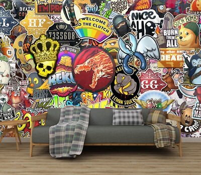 3D Graffiti-Spaß-Design ZHUC4241 Tapete Wandbild Fototapete Abnehmbarer Vera