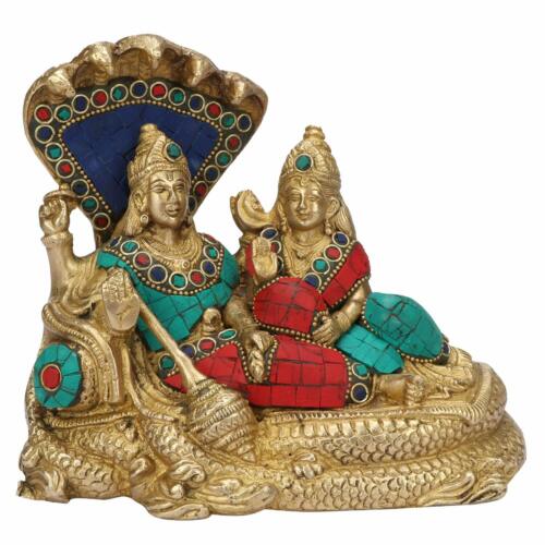 Neuf Hindou Gods Lord Vishnu Laxmi Statue Déesse De Richesse