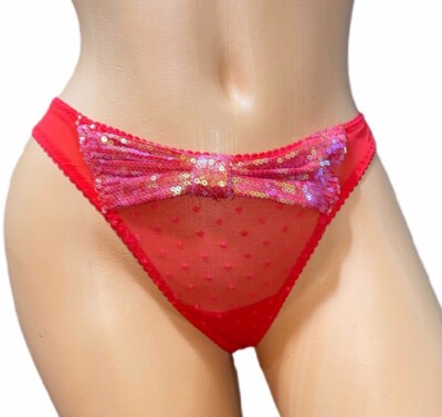 Lingerie Victoria’s Secret Imprimé Animal Rouge à Paillettes - Taille L, Neuf Sans étiquettes