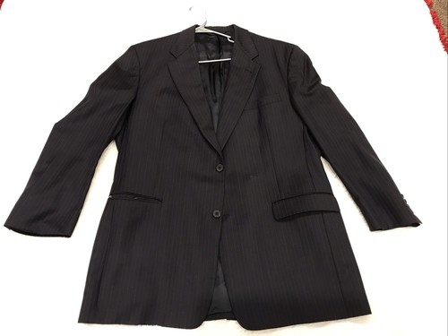 Burberry London Kensington Men Sport 46L Navy Pinstripe Wool Blazer - Picture 2 of 6