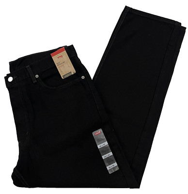 Levis 505 Regular Fit Straight Leg Mens Jeans 36X30 Black W36L30