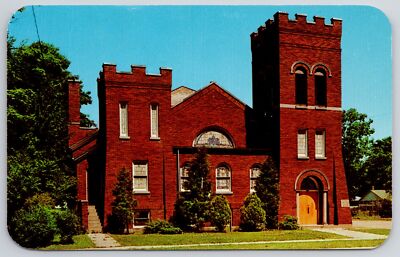 Decatur Michigan~First Presbyterian Church~Square Towers~1950s Postcard