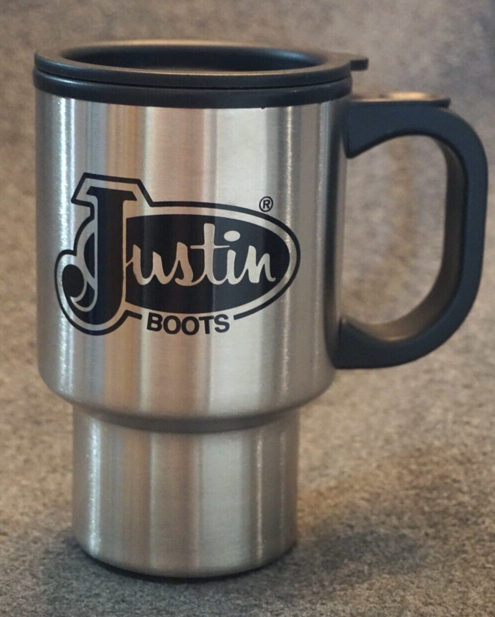 JUSTIN BOOTS Stainless Steel Mug Brand New!!