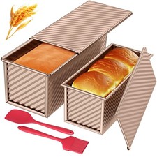 4-teiliges Brotbackform-Set mit Deckel Antiha...
