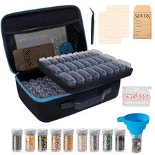 ERFEI 87 Slots Seed Storage Organizer Box with 20 Envelopes, Large Black