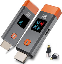 Qisoable Wireless HDMI Transmitter and Receiver 328Ft/100M Extender 4K Decode In
