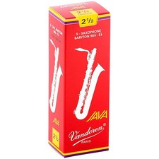 Vandoren Java Red Baritone Saxophone Reeds Strength 2.5, Box of 5