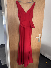 Damen Abendkleid lang Rot Gr. S V-Ausschnitt ...