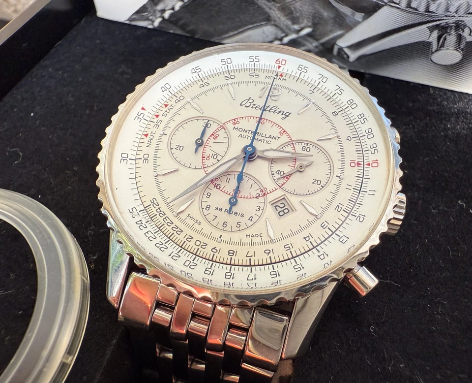 Orologio Breitling Navitimer Montbrillant A41330 2001 422A bracciale scatola e libretti - Immagine 2 di 4