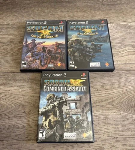 SOCOM: U.S. NAVY SEALS GAMES ~ SOCOM 1, 2 & COMBINE ASSAULT TESTED PS2 Lot