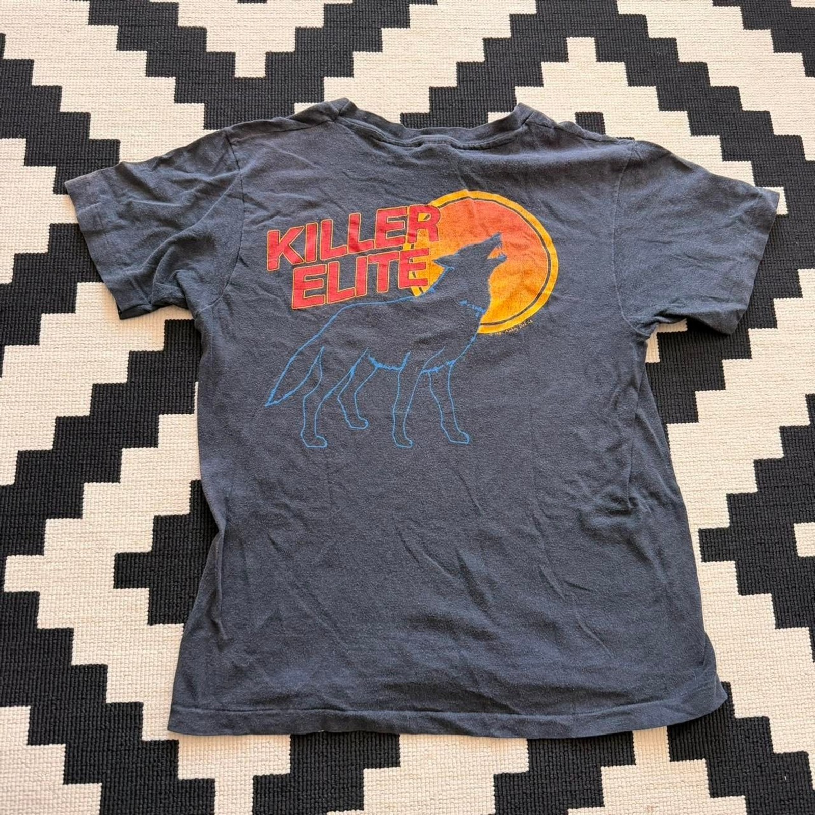 Vintage 1981 Ted Nugent Killer Elite Tour Band Tee Shirt Hanes Black USA Small