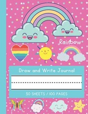 Draw and Write Journal for Kids: Rainbow Design K- 2  Draw and Write Journals