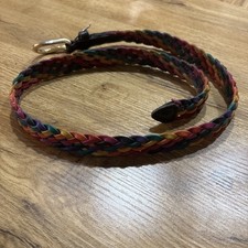 Women  s Vintage Leather Multi Colored Braided Belt Size M 34 Inches