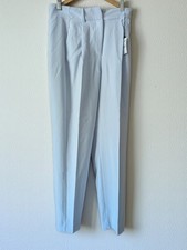 NWT blue-gray Pleated Ankle Pants High Rise Straight Leg Zip Button Women's