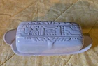 Frankoma Pottery Mayan Aztec White Sands Covered Butter Dish 7K  Nice!