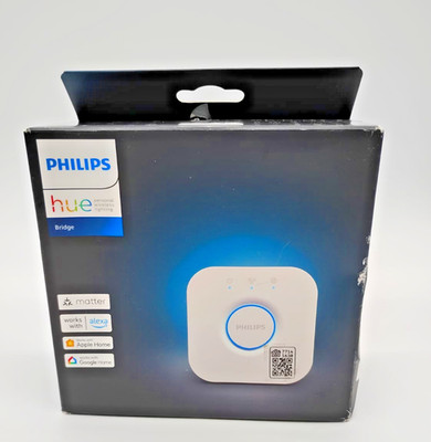 Philips Hue Bridge Smart Lighting Hub Matter Compatible Multi-Room Control
