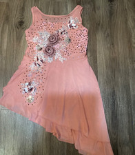 ice skating dress dance dress girls M 8/10 peach